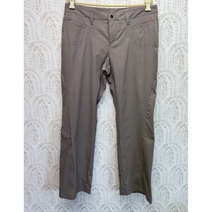 Athleta Hiking Pants Women 14 grey Straight Leg Stretch Cargo Outdoor Trail